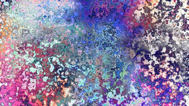 Soyut pas benzeri organik doku, canlı mermer renkler, paslanmış metal yüzey etkisi ve anlamlı kaotik desen.