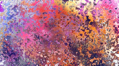 Soyut pas benzeri organik doku, canlı mermer renkler, paslanmış metal yüzey etkisi ve anlamlı kaotik desen.