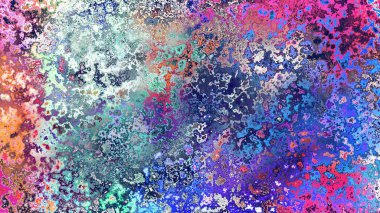 Soyut pas benzeri organik doku, canlı mermer renkler, paslanmış metal yüzey etkisi ve anlamlı kaotik desen.