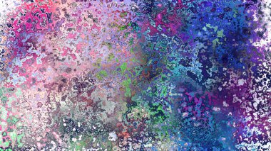 Soyut pas benzeri organik doku, canlı mermer renkler, paslanmış metal yüzey etkisi ve anlamlı kaotik desen.