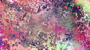 Soyut pas benzeri organik doku, canlı mermer renkler, paslanmış metal yüzey etkisi ve anlamlı kaotik desen.