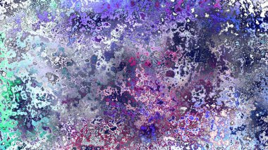 Soyut pas benzeri organik doku, canlı mermer renkler, paslanmış metal yüzey etkisi ve anlamlı kaotik desen.