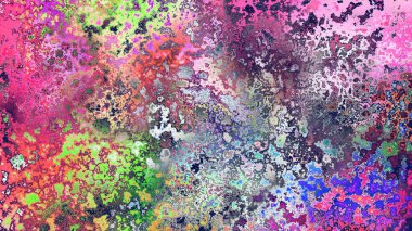 Soyut pas benzeri organik doku, canlı mermer renkler, paslanmış metal yüzey etkisi ve anlamlı kaotik desen.