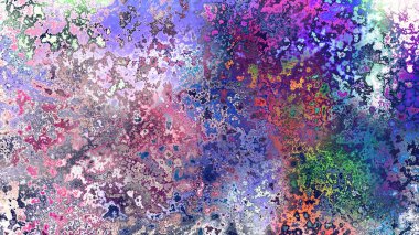 Soyut pas benzeri organik doku, canlı mermer renkler, paslanmış metal yüzey etkisi ve anlamlı kaotik desen.