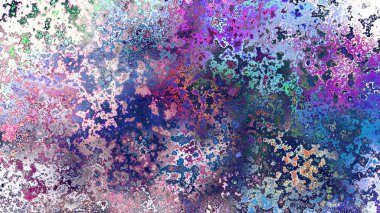 Soyut pas benzeri organik doku, canlı mermer renkler, paslanmış metal yüzey etkisi ve anlamlı kaotik desen.