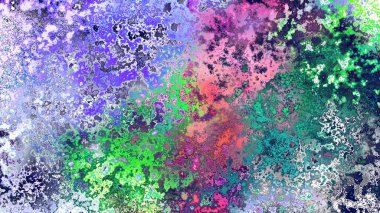 Soyut pas benzeri organik doku, canlı mermer renkler, paslanmış metal yüzey etkisi ve anlamlı kaotik desen.