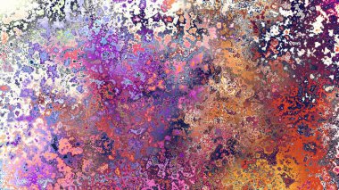 Soyut pas benzeri organik doku, canlı mermer renkler, paslanmış metal yüzey etkisi ve anlamlı kaotik desen.