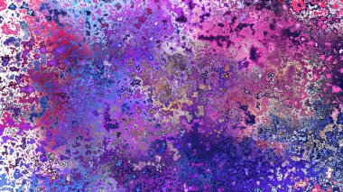 Soyut pas benzeri organik doku, canlı mermer renkler, paslanmış metal yüzey etkisi ve anlamlı kaotik desen.