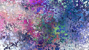 Soyut pas benzeri organik doku, canlı mermer renkler, paslanmış metal yüzey etkisi ve anlamlı kaotik desen.