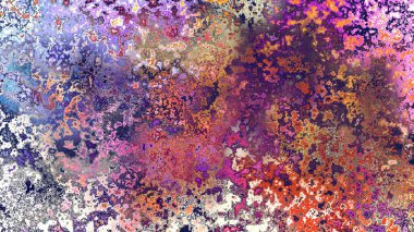 Soyut pas benzeri organik doku, canlı mermer renkler, paslanmış metal yüzey etkisi ve anlamlı kaotik desen.