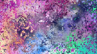 Soyut pas benzeri organik doku, canlı mermer renkler, paslanmış metal yüzey etkisi ve anlamlı kaotik desen.