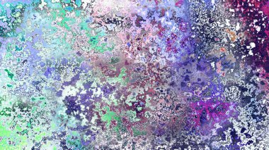 Soyut pas benzeri organik doku, canlı mermer renkler, paslanmış metal yüzey etkisi ve anlamlı kaotik desen.