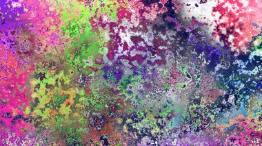 Soyut pas benzeri organik doku, canlı mermer renkler, paslanmış metal yüzey etkisi ve anlamlı kaotik desen.