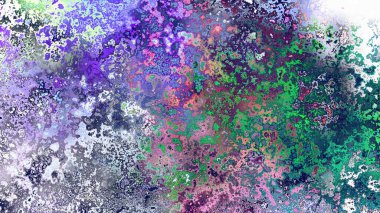 Soyut pas benzeri organik doku, canlı mermer renkler, paslanmış metal yüzey etkisi ve anlamlı kaotik desen.