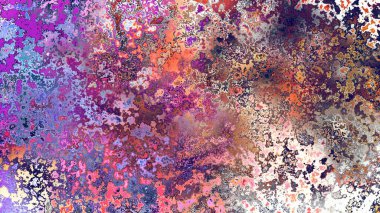 Soyut pas benzeri organik doku, canlı mermer renkler, paslanmış metal yüzey etkisi ve anlamlı kaotik desen.