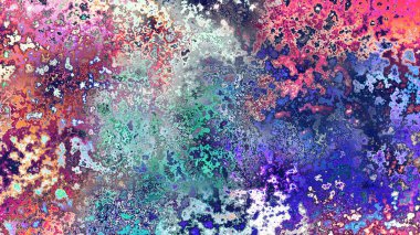 Soyut pas benzeri organik doku, canlı mermer renkler, paslanmış metal yüzey etkisi ve anlamlı kaotik desen.