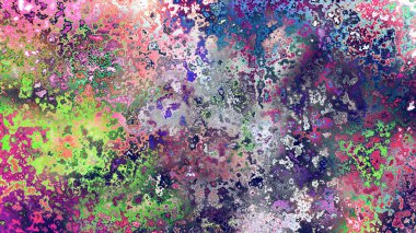 Soyut pas benzeri organik doku, canlı mermer renkler, paslanmış metal yüzey etkisi ve anlamlı kaotik desen.