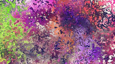 Soyut pas benzeri organik doku, canlı mermer renkler, paslanmış metal yüzey etkisi ve anlamlı kaotik desen.