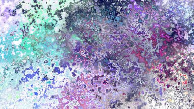 Soyut pas benzeri organik doku, canlı mermer renkler, paslanmış metal yüzey etkisi ve anlamlı kaotik desen.