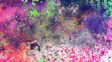 Soyut pas benzeri organik doku, canlı mermer renkler, paslanmış metal yüzey etkisi ve anlamlı kaotik desen.