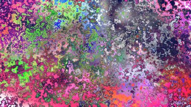 Soyut pas benzeri organik doku, canlı mermer renkler, paslanmış metal yüzey etkisi ve anlamlı kaotik desen.