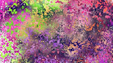 Soyut pas benzeri organik doku, canlı mermer renkler, paslanmış metal yüzey etkisi ve anlamlı kaotik desen.