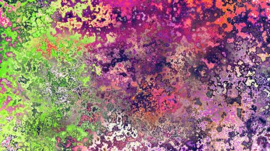 Soyut pas benzeri organik doku, canlı mermer renkler, paslanmış metal yüzey etkisi ve anlamlı kaotik desen.