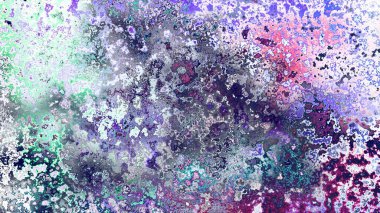 Soyut pas benzeri organik doku, canlı mermer renkler, paslanmış metal yüzey etkisi ve anlamlı kaotik desen.