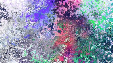 Soyut pas benzeri organik doku, canlı mermer renkler, paslanmış metal yüzey etkisi ve anlamlı kaotik desen.