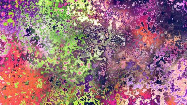 Soyut pas benzeri organik doku, canlı mermer renkler, paslanmış metal yüzey etkisi ve anlamlı kaotik desen.