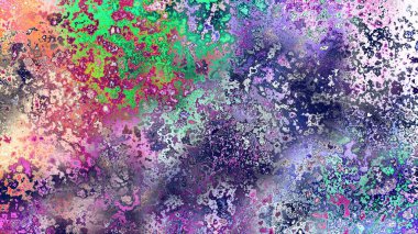 Soyut pas benzeri organik doku, canlı mermer renkler, paslanmış metal yüzey etkisi ve anlamlı kaotik desen.