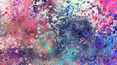 Soyut pas benzeri organik doku, canlı mermer renkler, paslanmış metal yüzey etkisi ve anlamlı kaotik desen.