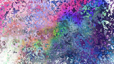 Soyut pas benzeri organik doku, canlı mermer renkler, paslanmış metal yüzey etkisi ve anlamlı kaotik desen.