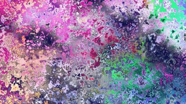 Soyut pas benzeri organik doku, canlı mermer renkler, paslanmış metal yüzey etkisi ve anlamlı kaotik desen.