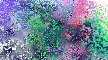 Soyut pas benzeri organik doku, canlı mermer renkler, paslanmış metal yüzey etkisi ve anlamlı kaotik desen.