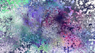 Soyut pas benzeri organik doku, canlı mermer renkler, paslanmış metal yüzey etkisi ve anlamlı kaotik desen.