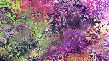 Soyut pas benzeri organik doku, canlı mermer renkler, paslanmış metal yüzey etkisi ve anlamlı kaotik desen.