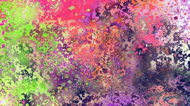 Soyut pas benzeri organik doku, canlı mermer renkler, paslanmış metal yüzey etkisi ve anlamlı kaotik desen.