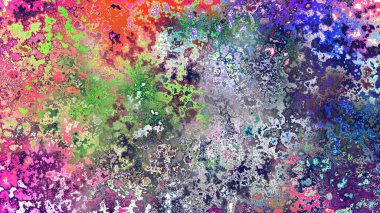 Soyut pas benzeri organik doku, canlı mermer renkler, paslanmış metal yüzey etkisi ve anlamlı kaotik desen.