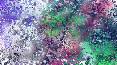 Soyut pas benzeri organik doku, canlı mermer renkler, paslanmış metal yüzey etkisi ve anlamlı kaotik desen.