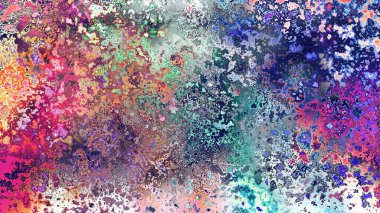 Soyut pas benzeri organik doku, canlı mermer renkler, paslanmış metal yüzey etkisi ve anlamlı kaotik desen.