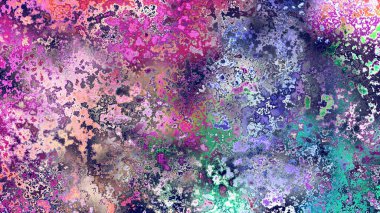 Soyut pas benzeri organik doku, canlı mermer renkler, paslanmış metal yüzey etkisi ve anlamlı kaotik desen.