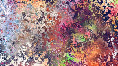 Soyut pas benzeri organik doku, canlı mermer renkler, paslanmış metal yüzey etkisi ve anlamlı kaotik desen.