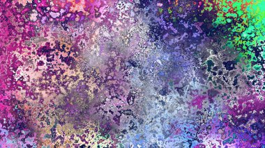 Soyut pas benzeri organik doku, canlı mermer renkler, paslanmış metal yüzey etkisi ve anlamlı kaotik desen.