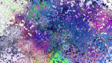 Soyut pas benzeri organik doku, canlı mermer renkler, paslanmış metal yüzey etkisi ve anlamlı kaotik desen.