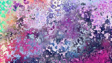 Soyut pas benzeri organik doku, canlı mermer renkler, paslanmış metal yüzey etkisi ve anlamlı kaotik desen.