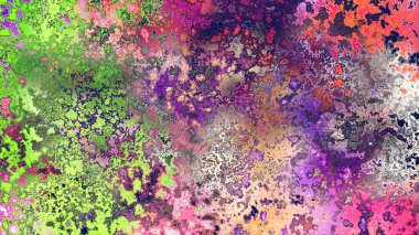 Soyut pas benzeri organik doku, canlı mermer renkler, paslanmış metal yüzey etkisi ve anlamlı kaotik desen.