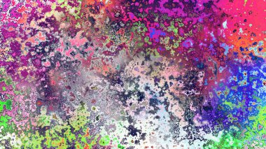 Soyut pas benzeri organik doku, canlı mermer renkler, paslanmış metal yüzey etkisi ve anlamlı kaotik desen.