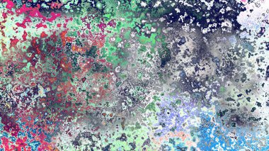 Soyut pas benzeri organik doku, canlı mermer renkler, paslanmış metal yüzey etkisi ve anlamlı kaotik desen.