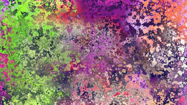 Soyut pas benzeri organik doku, canlı mermer renkler, paslanmış metal yüzey etkisi ve anlamlı kaotik desen.